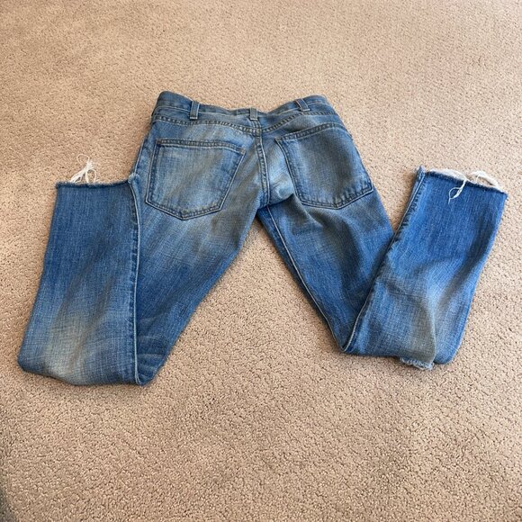 Current/Elliott Boyfriend Jeans Tattered Destroy Boho Raw Hem Size 24 #1968-0001 - Picture 11 of 13